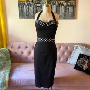 Pinup Couture Dixiefried Polka Dot Halter Dress